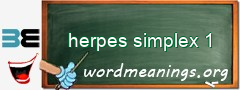 WordMeaning blackboard for herpes simplex 1